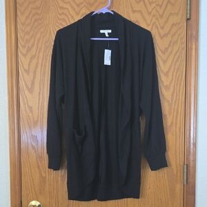 Maurices Black Ribbed Cardigan